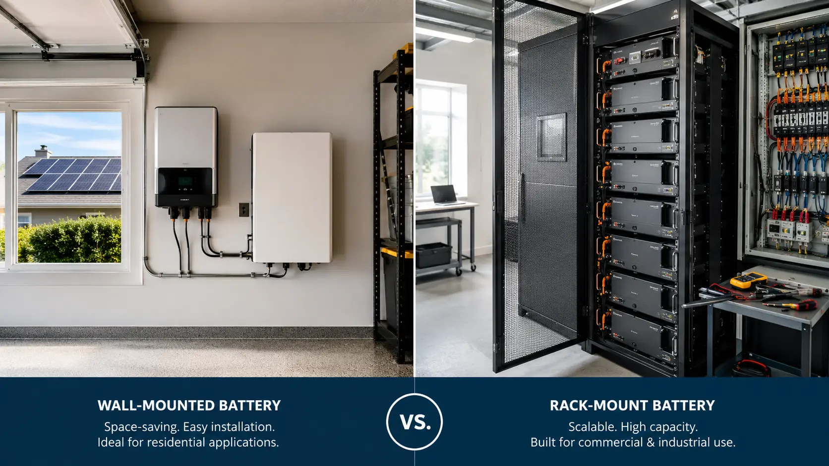 Mura Monto vs Rack Mount Baterio: Kiu Estas Ĝusta?